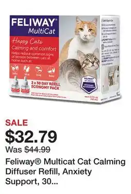 Petsmart Feliway Multicat Cat Calming Diffuser Refill, Anxiety Support, 30 Day Refill Cartridge, 1 CT, 2 CT offer
