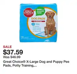 Petsmart Great Choice X-Large Dog and Puppy Pee Pads, Potty Training, Unscented, 150 Count offer