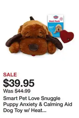 Petsmart Smart Pet Love Snuggle Puppy Anxiety & Calming Aid Dog Toy w/ Heat Pack & Batteries, Brown Puppy offer