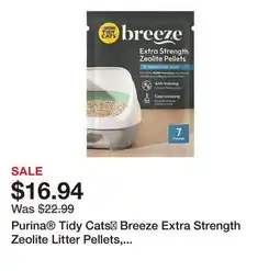 Petsmart Purina Tidy Cats Breeze Extra Strength Zeolite Litter Pellets, Active Clean Scented Refill Pack offer