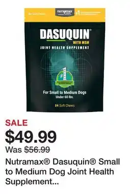 Petsmart Nutramax Dasuquin Small to Medium Dog Joint Health Supplement with Glucosamine, Soft Chews, 84 Ct offer