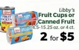 Living Fresh Market Libby's Fruit Cups or Canned Fruit offer