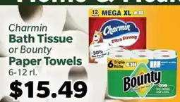 Living Fresh Market Charmin Bath Tissue or Bounty Paper Towels offer