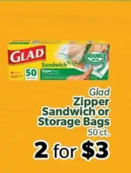 Living Fresh Market Glad Zipper Sandwich or Storage Bags offer