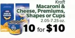 Living Fresh Market Kraft Macaroni & Cheese, Premiums, Shapes or Cups offer