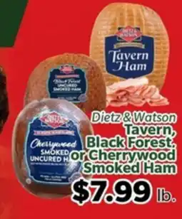 Living Fresh Market Dietz & Watson Tavern, Black Forest or Cherrywood Smoked Ham offer