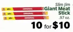 Living Fresh Market Slim Jim Giant Meat Stick offer