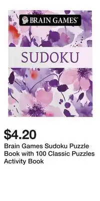 Kohl's Brain Games Sudoku Puzzle Book with 100 Classic Puzzles Activity Book offer