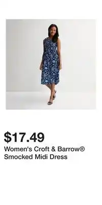 Kohl's Women's Croft & Barrow Smocked Midi Dress offer