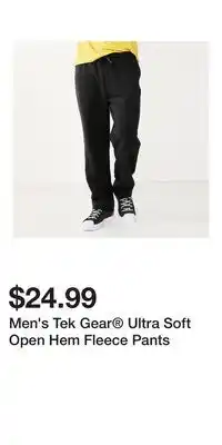 Kohl's Men's Tek Gear Ultra Soft Open Hem Fleece Pants offer