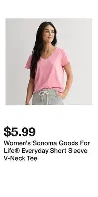 Kohl's Women's Sonoma Goods For Life Everyday Short Sleeve V-Neck Tee offer