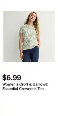 Kohl's Women's Croft & Barrow Essential Crewneck Tee offer