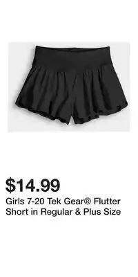 Kohl's Girls 7-20 Tek Gear Flutter Short in Regular & Plus Size offer