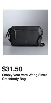 Kohl's Simply Vera Vera Wang Sintra Crossbody Bag offer