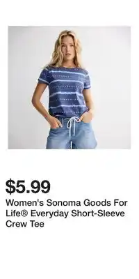 Kohl's Women's Sonoma Goods For Life Everyday Short-Sleeve Crew Tee offer