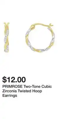 Kohl's PRIMROSE Two-Tone Cubic Zirconia Twisted Hoop Earrings offer