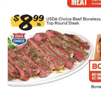 Winn Dixie USDA Choice Beef Boneless Top Round Steak offer