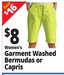 Ocean State Job Lot Women's Garment Washed Bermudas or Capris offer