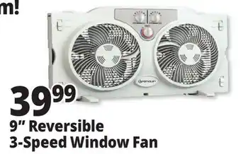 Ocean State Job Lot 9 Reversible 3-Speed Window Fan offer