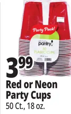 Ocean State Job Lot Kitchen Pantry Red Plastic Cups 50 Count offer