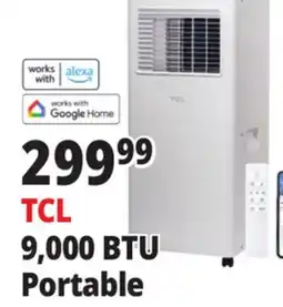 Ocean State Job Lot TCL 9 500 BTU (6 000 DOE) Smart Portable Air Conditioner offer