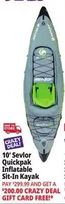 Ocean State Job Lot 10' Sevlor Quickpak Inflatable Sit-In Kayak offer
