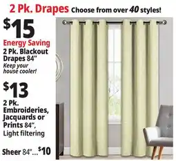 Ocean State Job Lot 2 Pk. Drapes Choose from over offer