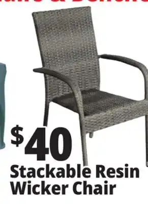 Ocean State Job Lot Resin Wicker Stacking Patio Chair Gray offer