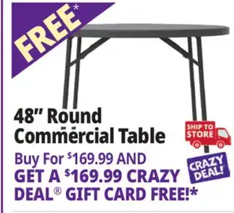 Ocean State Job Lot Cosco Zown Commercial 4' Round Banquet Table Gray offer