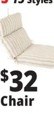 Ocean State Job Lot Beige Stripped Chair Cushion offer