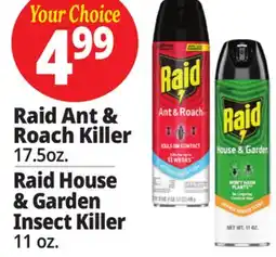 Ocean State Job Lot Raid Ant & Roach Killer 17.50z. Raid House & Garden Insect Killer 11 oz offer