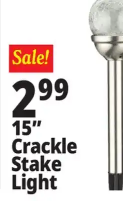 Ocean State Job Lot Outdoor Living Accents Solar Crackle LED Garden Stake 15 offer