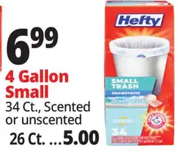 Ocean State Job Lot Hefty Small Trash Ocean Water 4 Gallon Trash Bags 34 Count offer