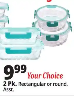 Ocean State Job Lot Home Living Glass Storage Containers With Lid 2pk 21.6 oz./35.1 oz offer