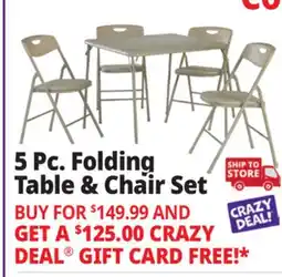 Ocean State Job Lot Cosco 5-Piece Folding Table and Chair Set Black offer