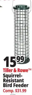 Ocean State Job Lot Tiller & Rowe Squirrel Proof Bird Feeder offer