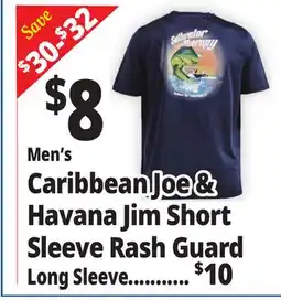 Ocean State Job Lot Men's Caribbean Joe & Havana Jim Short Sleeve Rash Guard offer