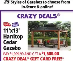 Ocean State Job Lot 11' x 13' Hardtop Cedar Gazebo offer