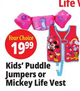 Ocean State Job Lot Kids' Puddle Jumpers or Mickey Life Vest offer