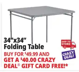 Ocean State Job Lot Cosco Square Vinyl Folding 4-Person Dining Table Gray offer