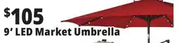 Ocean State Job Lot 9' Aluminum Market Umbrella with Solar LED Lights offer