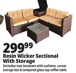 Ocean State Job Lot 4-Piece Resin Wicker Sectional with Storage Bin offer