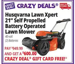 Ocean State Job Lot Husqvarna Lawn Xpert 21 Self-Propelled Lawn Mower Orange offer