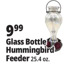 Ocean State Job Lot Glass Bottle Hummingbird Feeder offer
