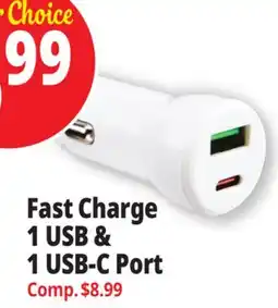 Ocean State Job Lot TechBunch Fast Charge A+C Car Charger offer