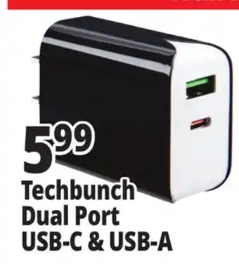 Ocean State Job Lot TechBunch Dual USB A+C Wall Charger offer