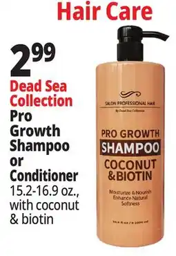 Ocean State Job Lot Dead Sea Collection Pro Growth Shampoo or Conditioner offer