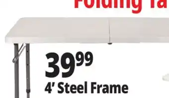 Ocean State Job Lot Enduro 4' Steel Frame Folding Table offer
