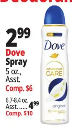 Ocean State Job Lot Dove Spray 5 oz offer