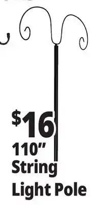 Ocean State Job Lot Outdoor Living Accents Wrought Iron Outdoor String Light Pole 110 offer